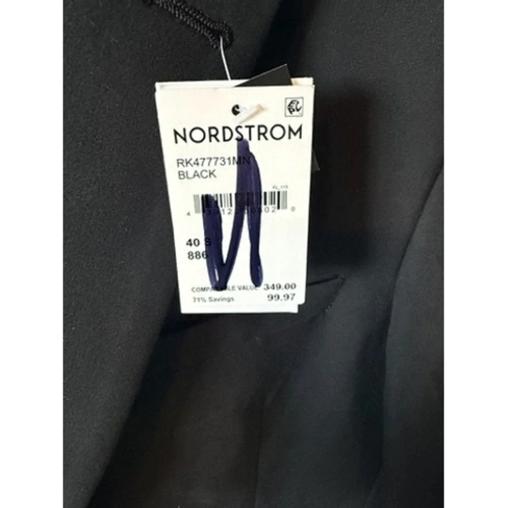 Nordstrom‎ Rack Mens Black Two Button Blazer Jacket  40S New